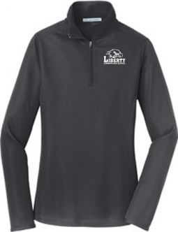 Ladies Pinpoint Mesh 1/2-Zip, Grey